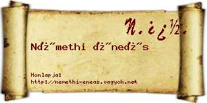 Némethi Éneás névjegykártya